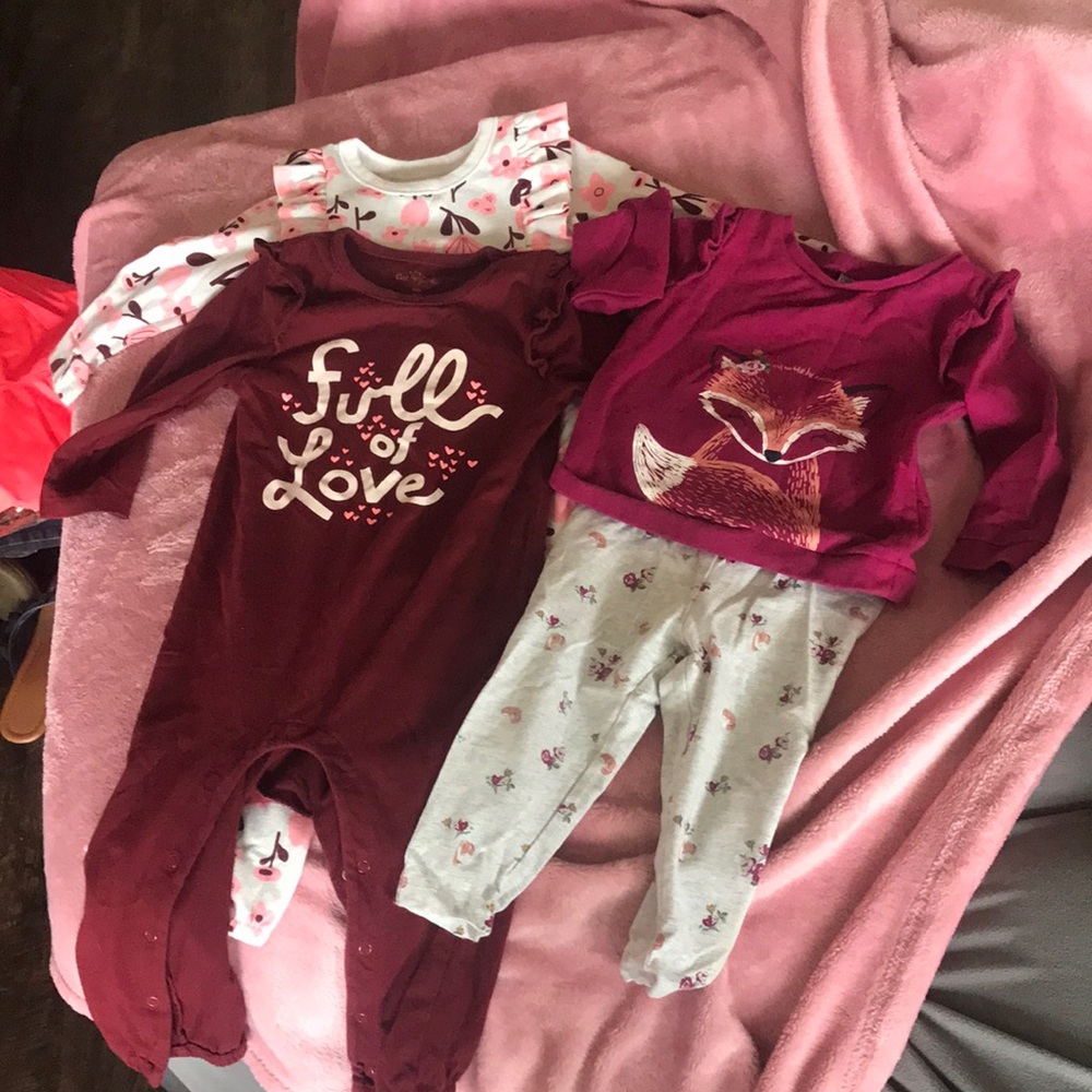 18 month- 2 long snap jumpsuits and 1 outfit